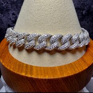 8.49 CTW VVS D Moissanite Miami Cuban Bracelet 925 Sterling Silver 10mm 8.5"